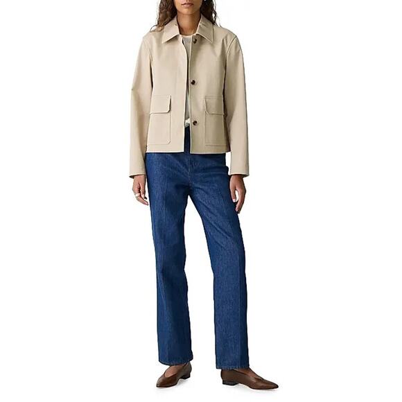 New THEORY Cotton Boxy Patch Jacket XL - Picture 6 of 16